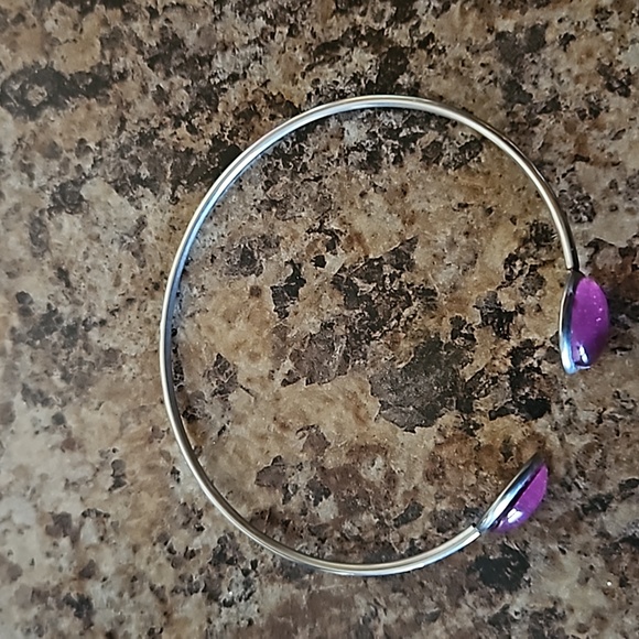 Handmade adjustable cabachon bangle bracelet - Picture 2 of 3